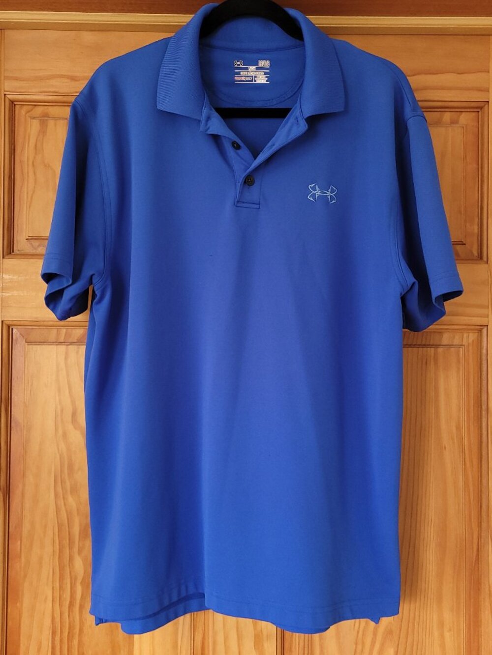 Men's Under Armour bright blue collared polo shirt